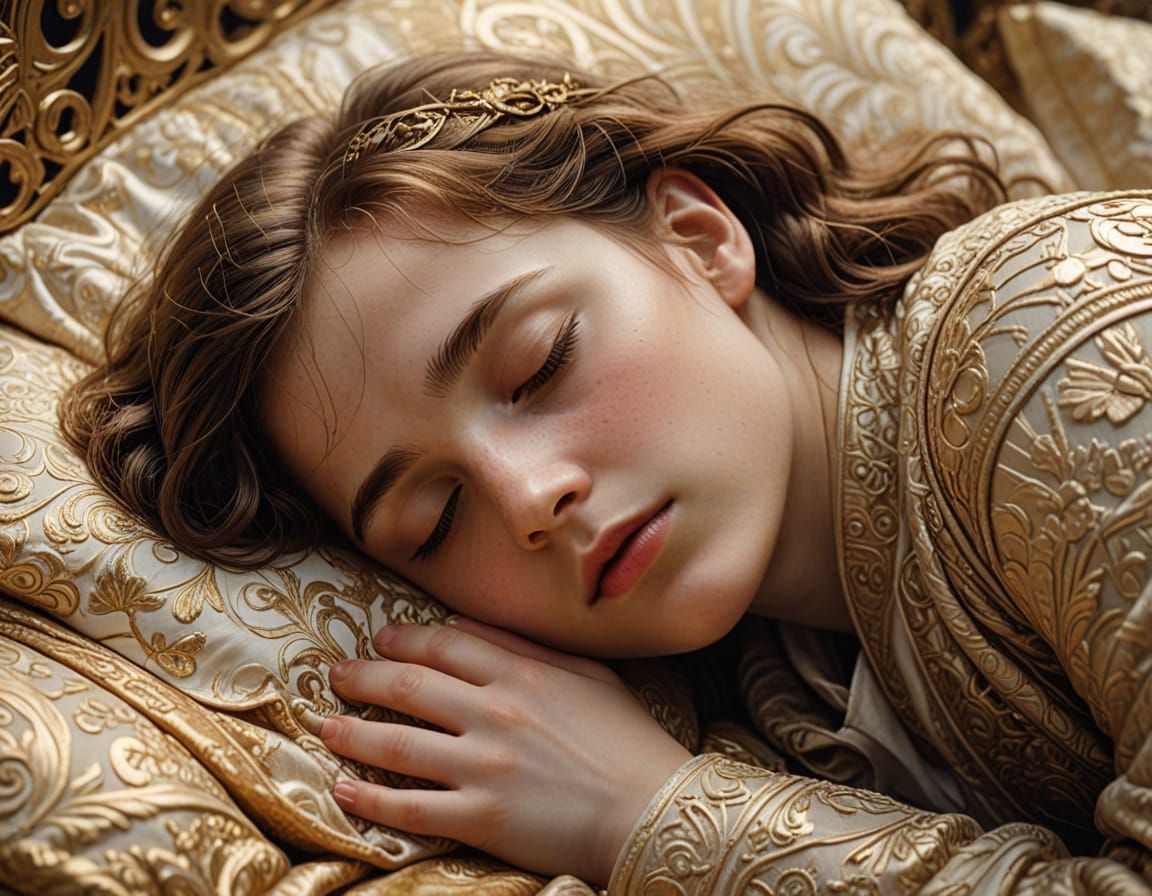 Child's Dream in Soft Stipple Art