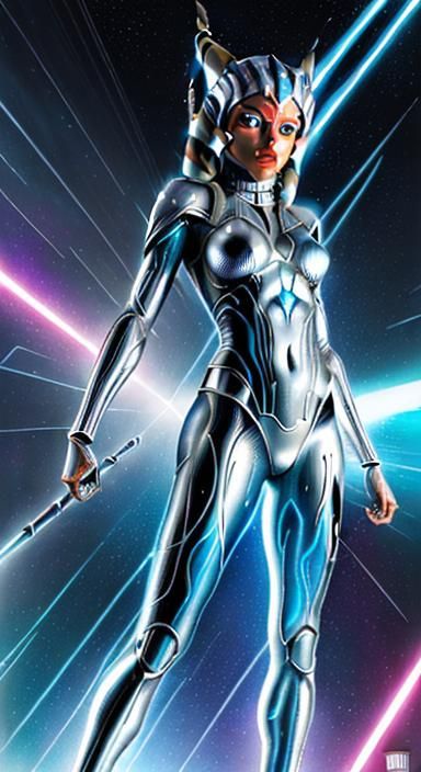 Ahsoka as Silver Surfer: Comic Book Art