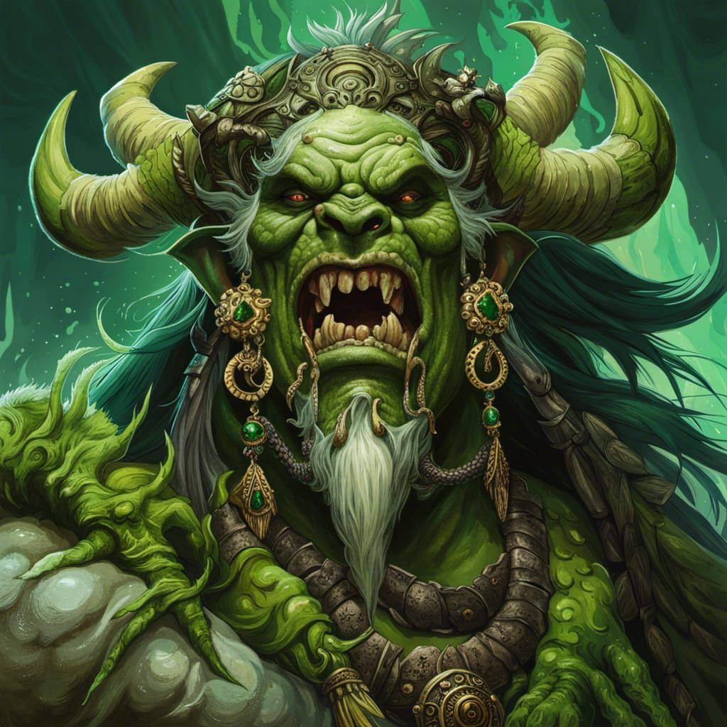 Orc Shaman Healer with Healing Aura Splash Art