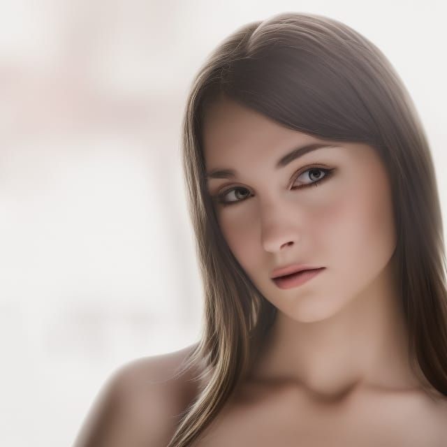 Beautiful Woman in Soft, Hyper-Realistic Studio Lighting
