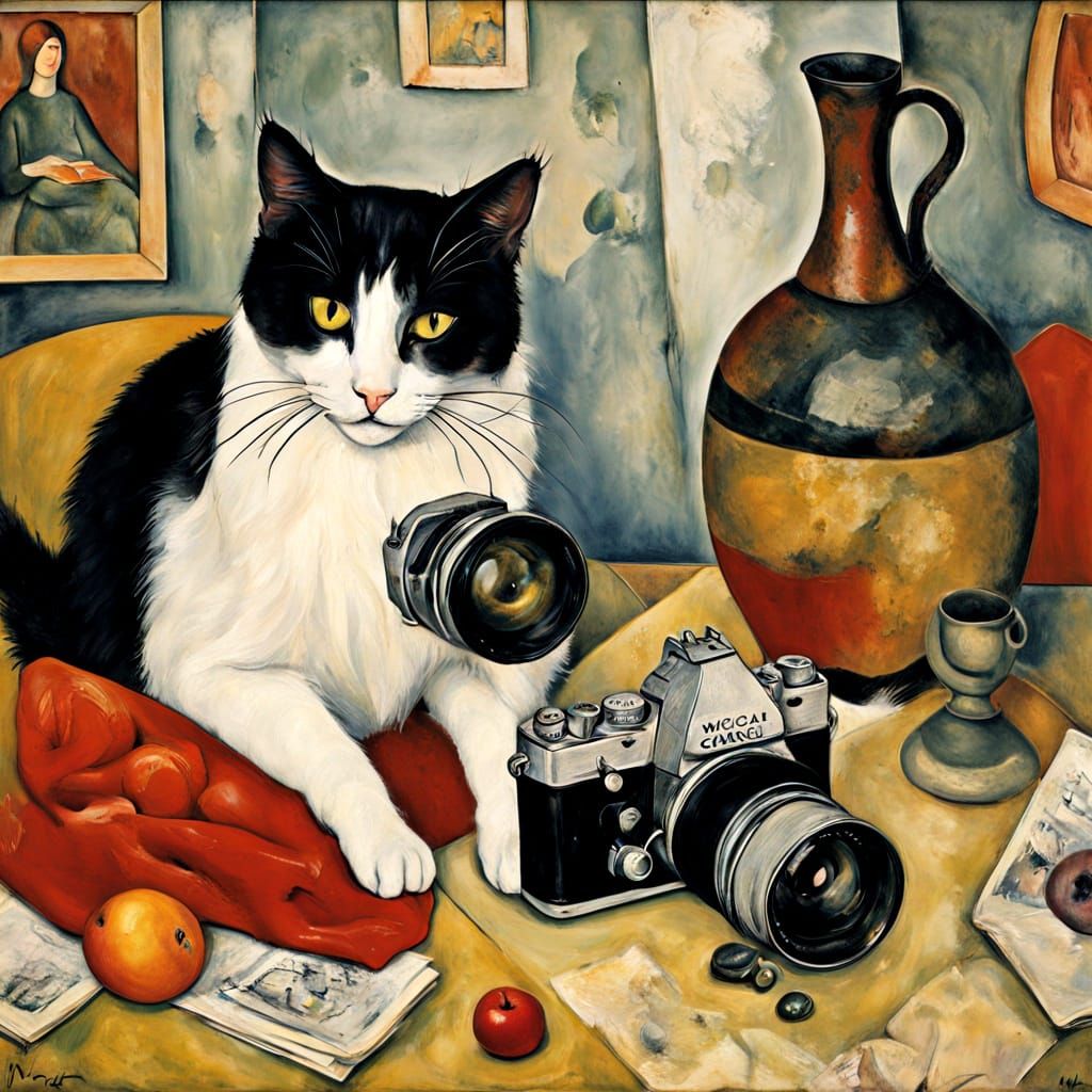 Cat Photographer in Surreal Style