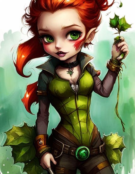 Adorable Chibi Poison Ivy in Streetwear