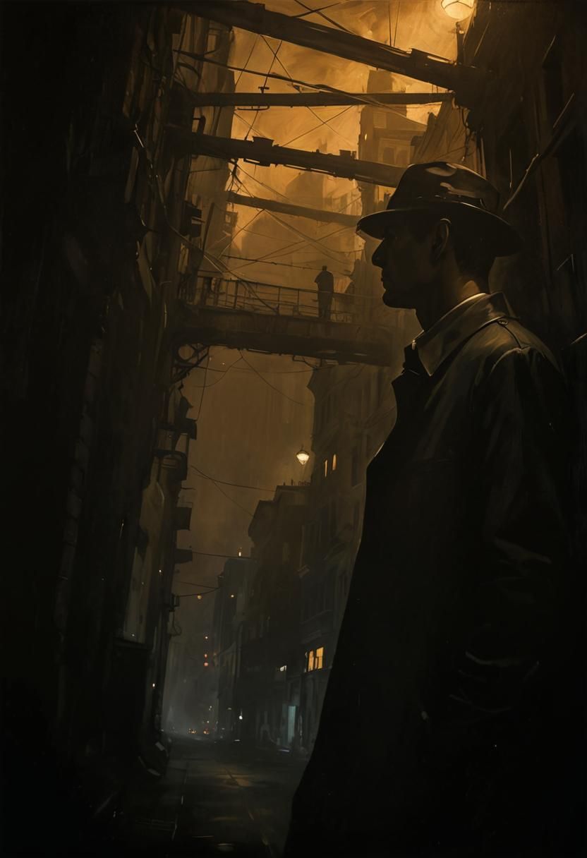 Noir Night Scene Painting