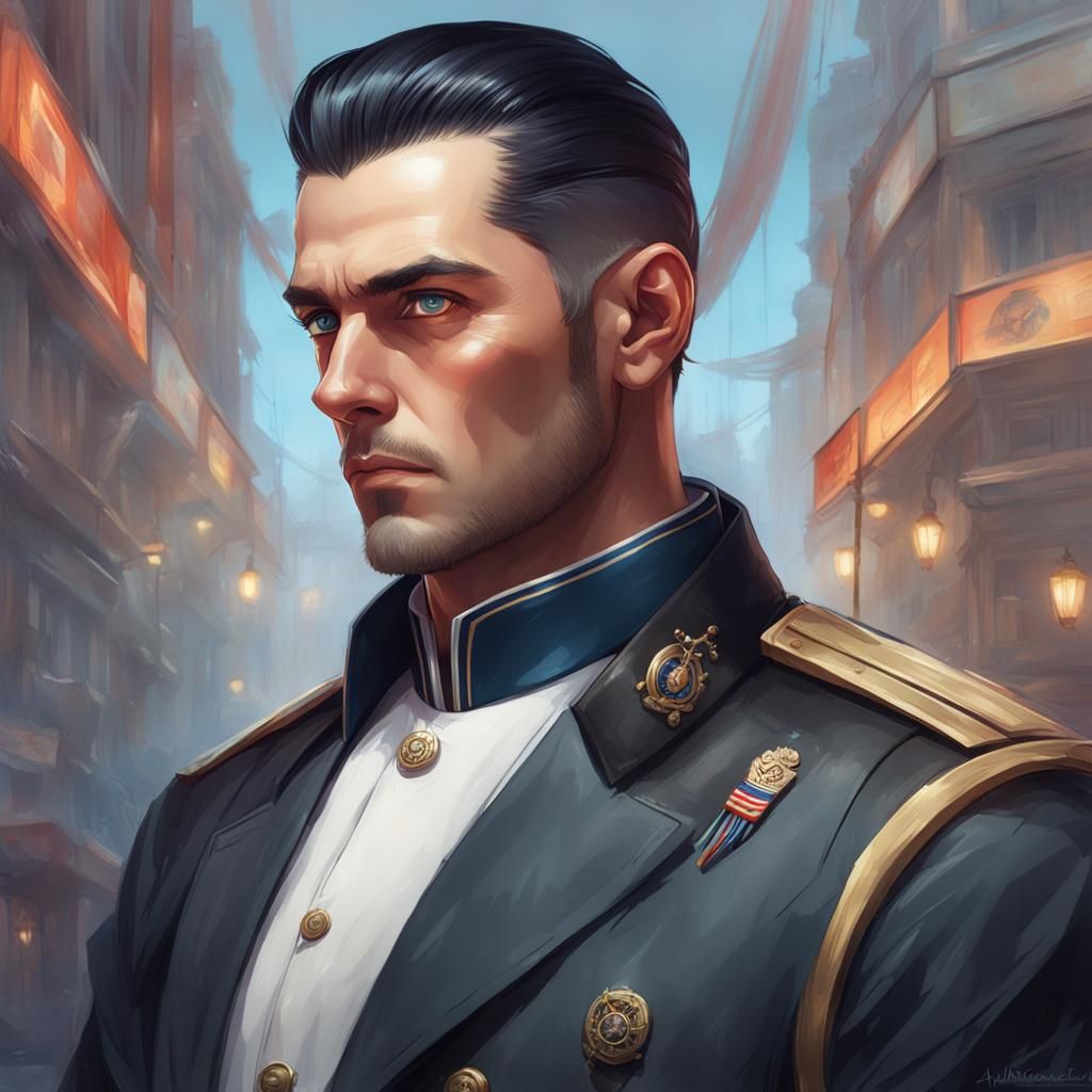 Handsome Man in Uniform: Artstation Portrait