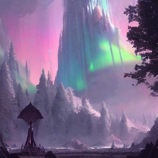 Astral Aurora: Detailed Matte Painting in 8k