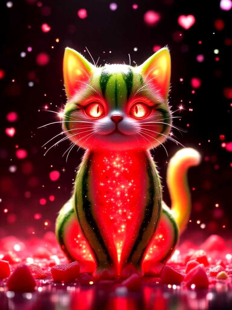 Watermelon cat