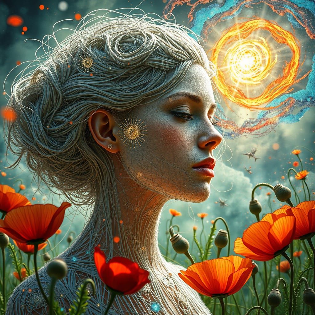 Eco-Art Portrait: A Delicate Filigree-Like Being