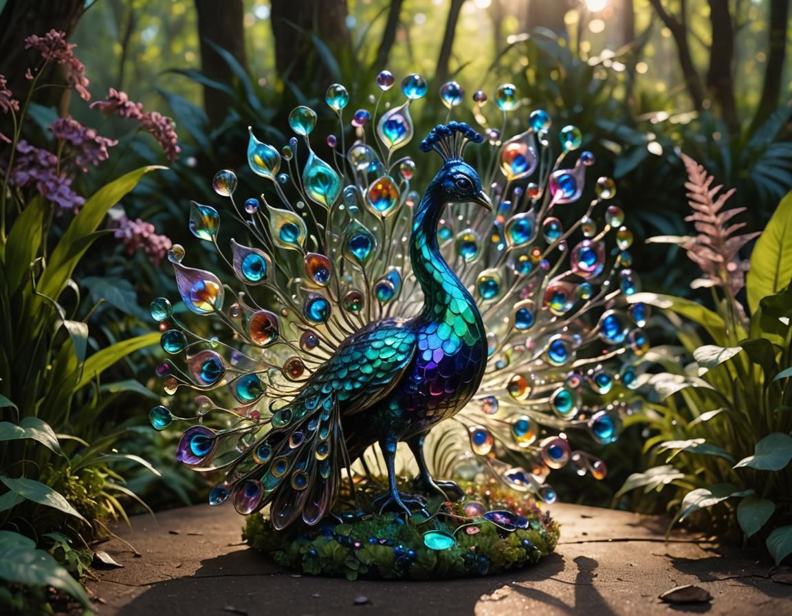 A glass Peacock