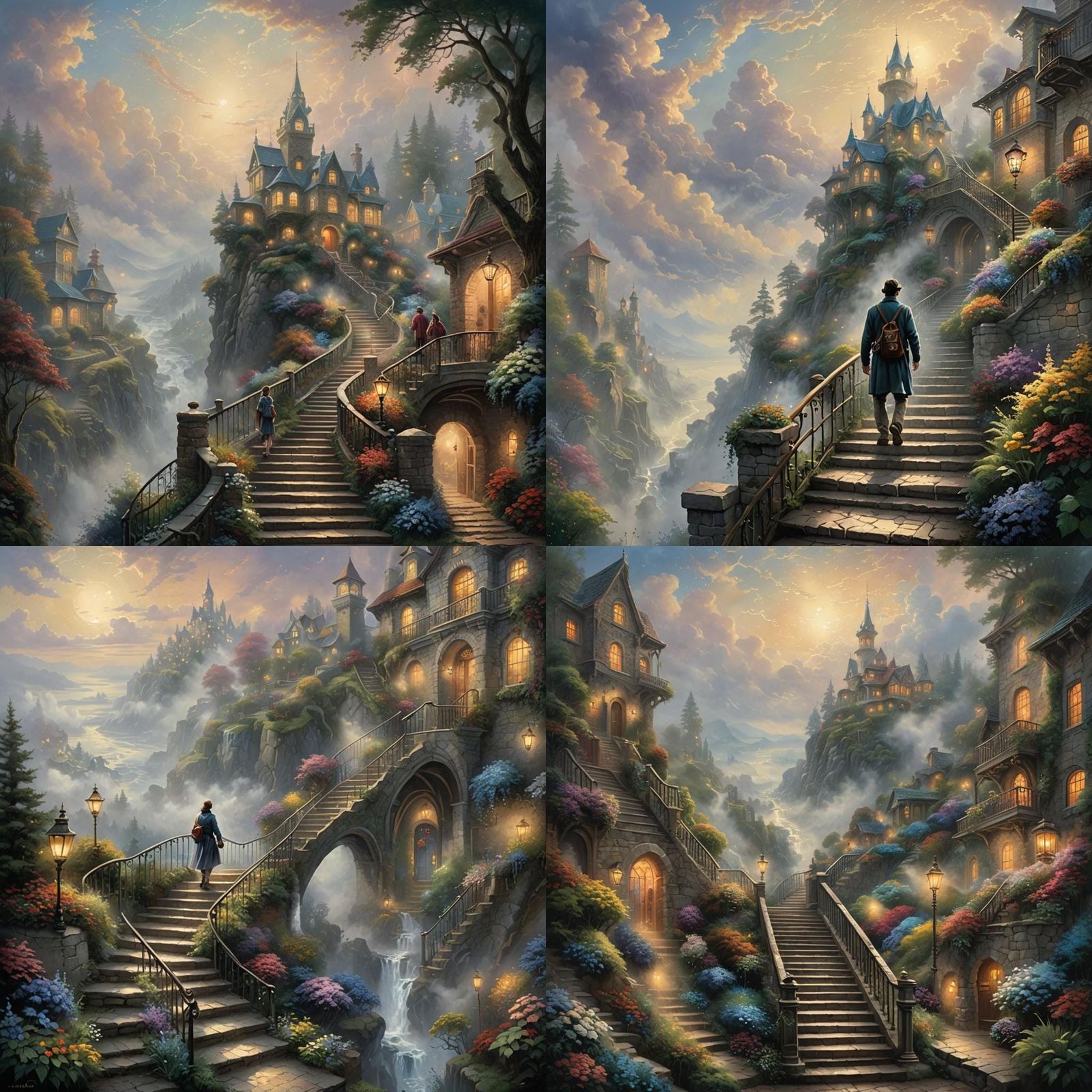 Ethereal Stairway to Heaven: Fantasy Art