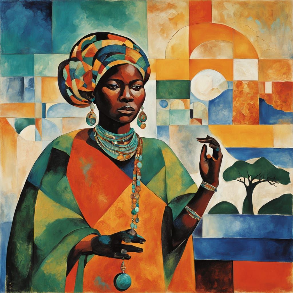 Copper Hued Himba Woman in Vibrant Namibian Landscapes