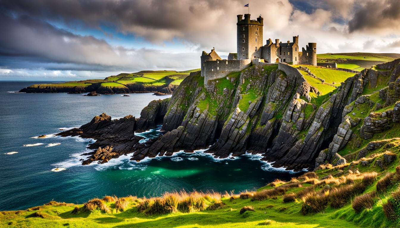 Kilcoe Castle in Roaringwater Bay, Ireland