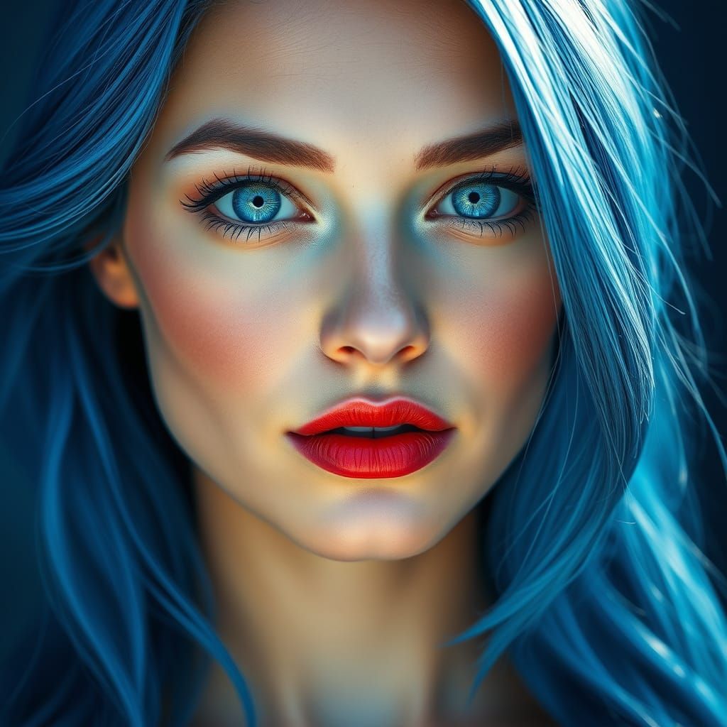 Cosmic Beauty: Portrait of a Woman with Galaxy Eyes