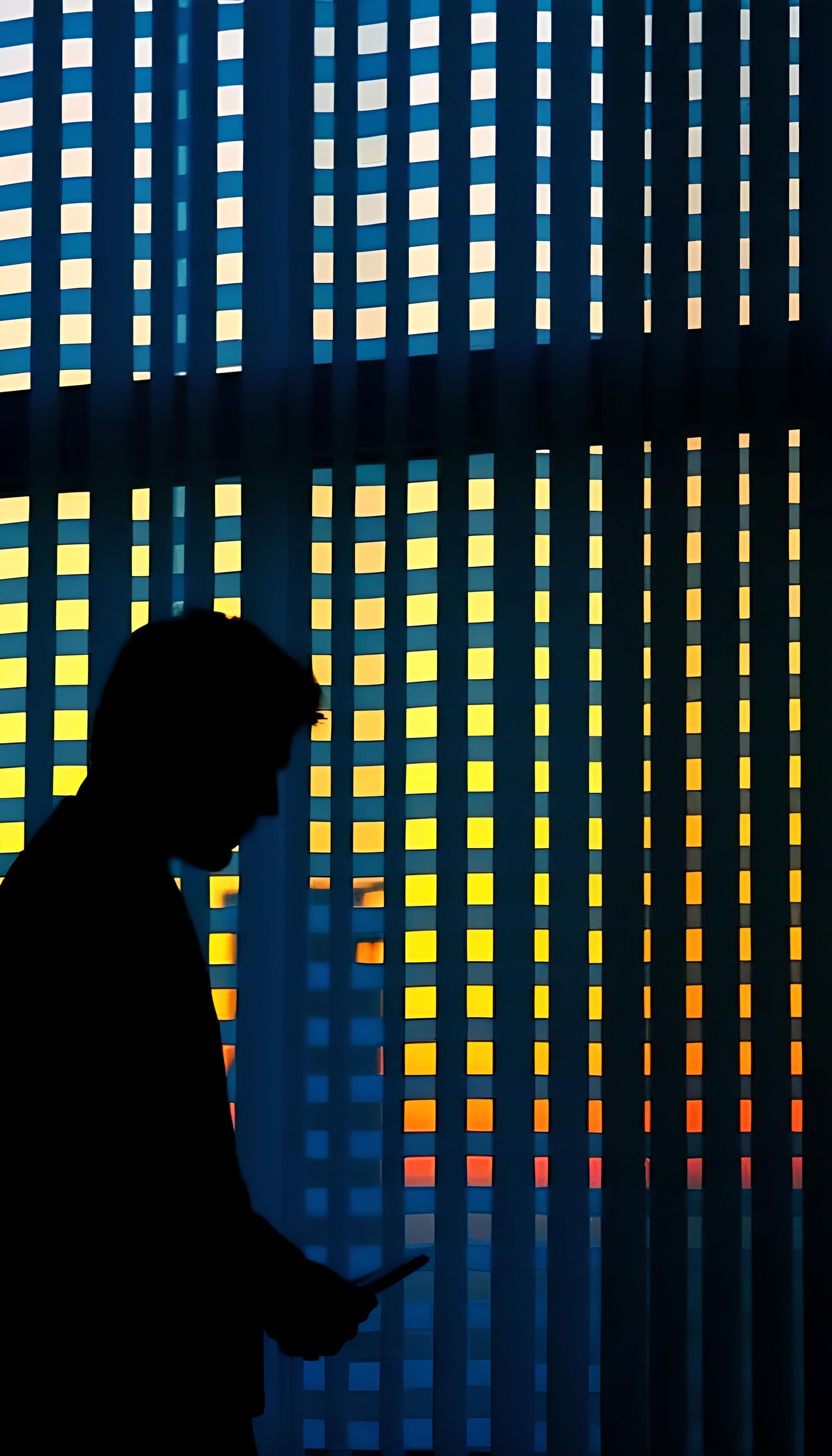 Dramatic Silhouette Art with Vertical Blinds