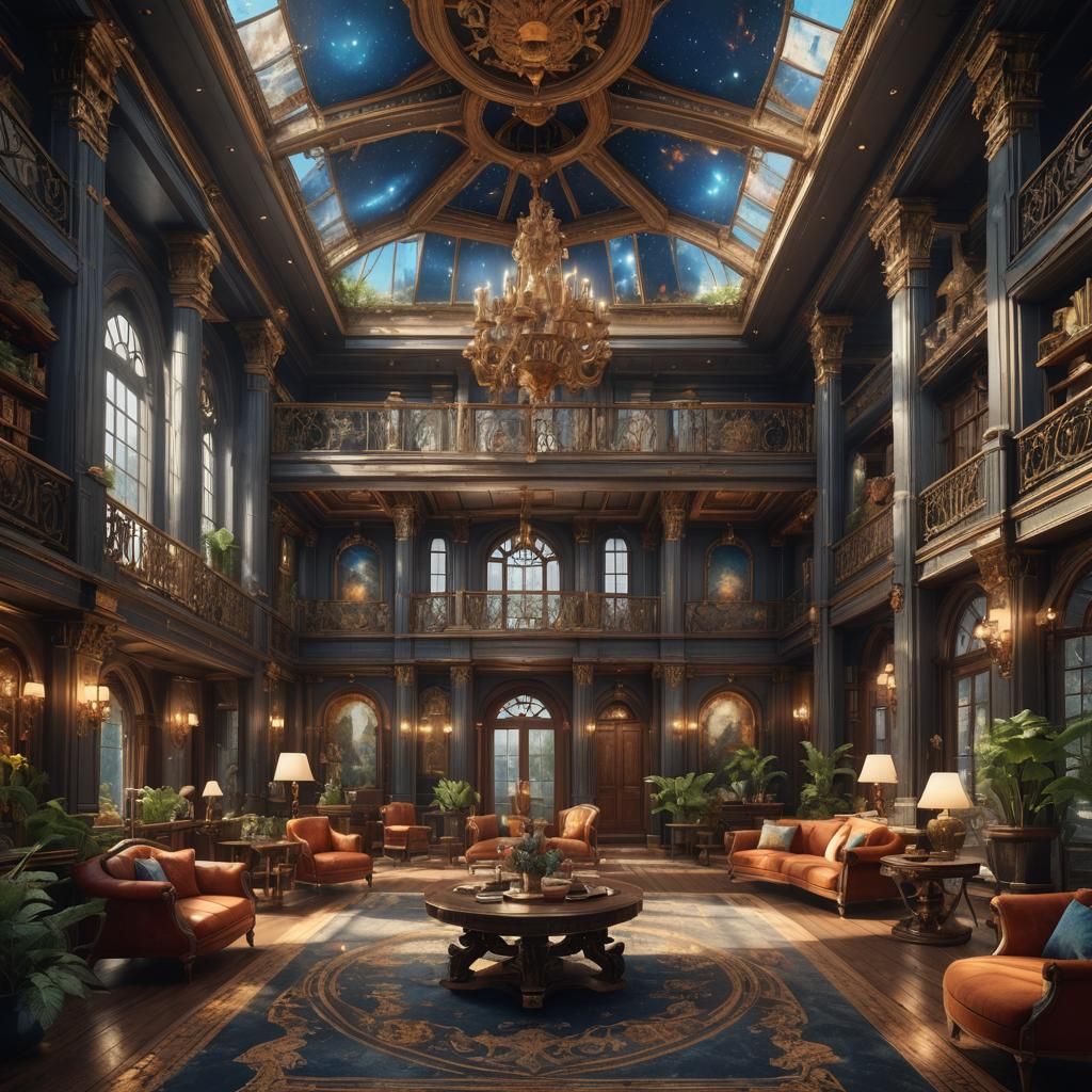 Luxury House Interior: Detailed Matte Painting