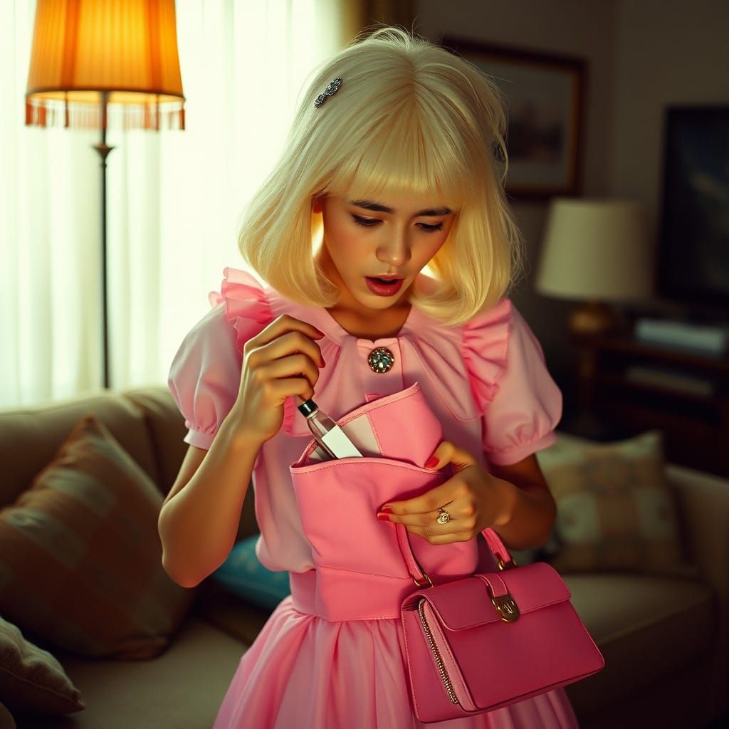 Young Man Surprised in Cozy Living Room