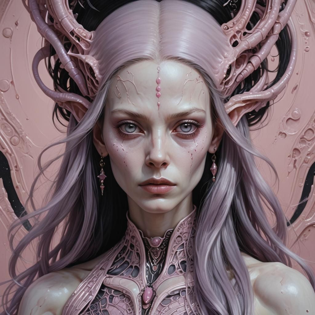 Hyperrealistic Portrait of an Alien Woman in 8K