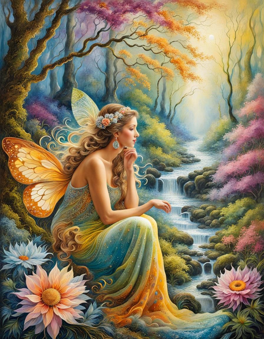 Magical Forest Yin Yang in Vibrant Fantasy Art