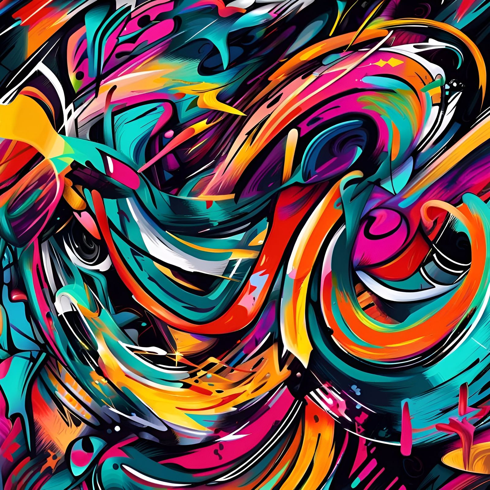 Dynamic Abstract Graffiti Art