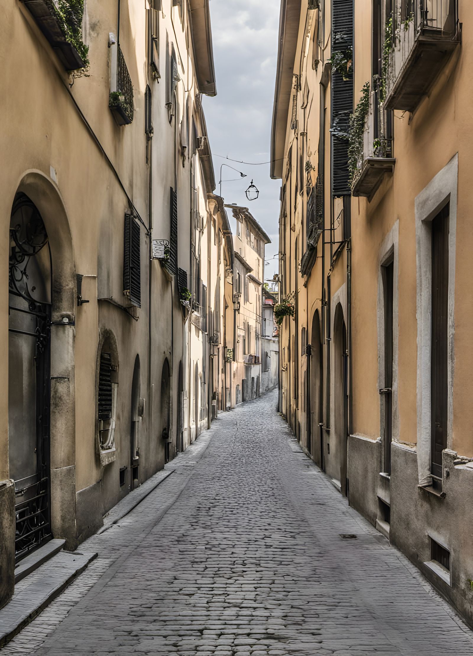 Quiet Street in Lecco, Italy