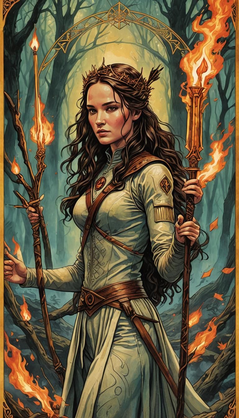 Katniss Everdeen as Queen of Wands Tarot