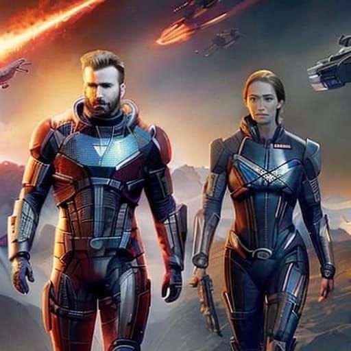 Chris Evans and Emily Blunt in Mass Effect (almost)