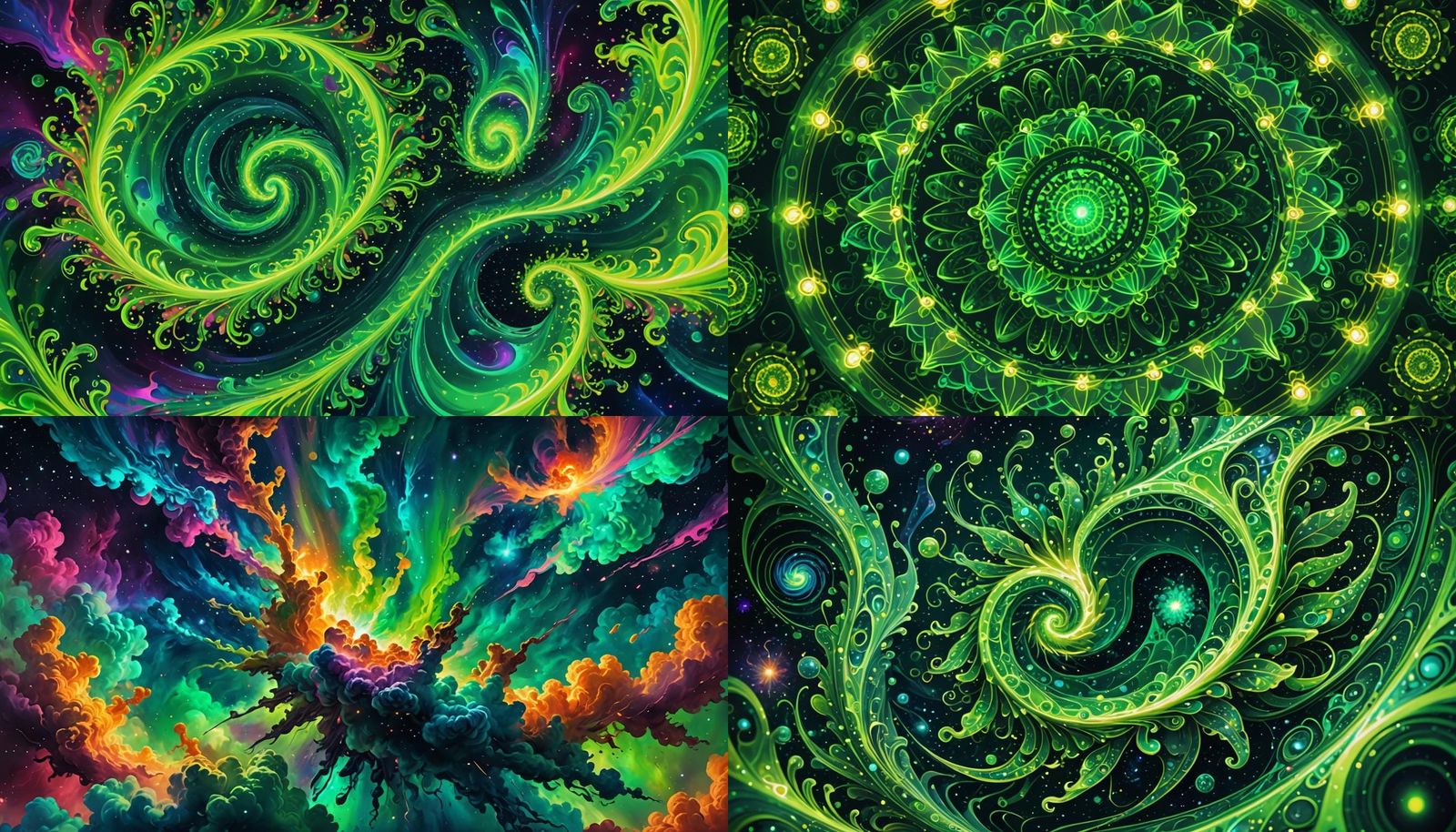 Cheerful Green Abstraction in Astral Style