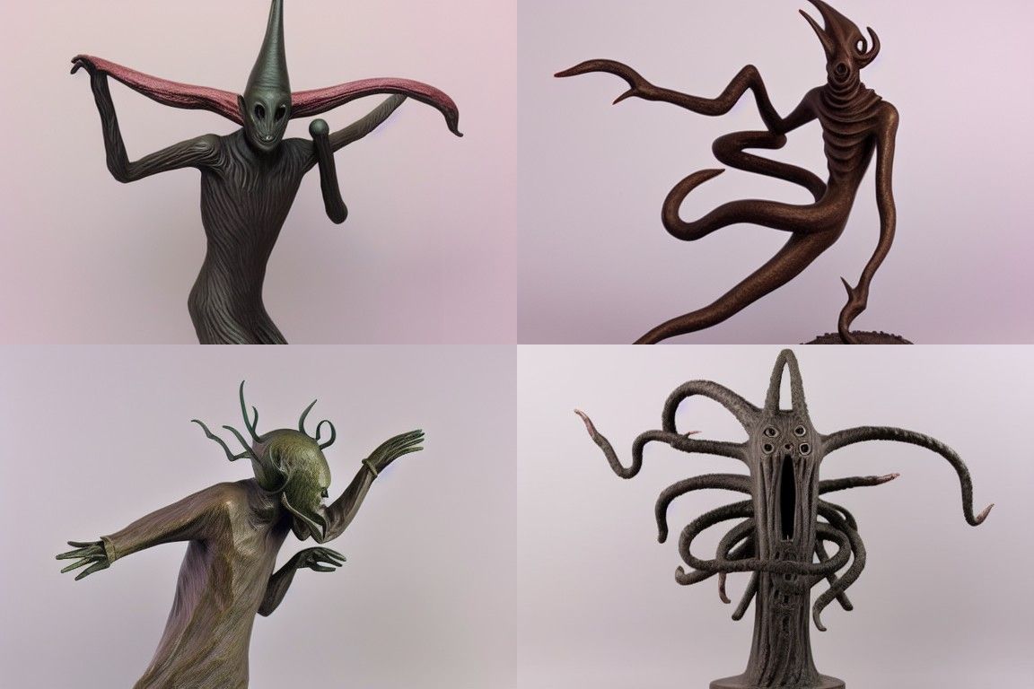 Nyarlathotep Bronze Sculpture in Gorey Style