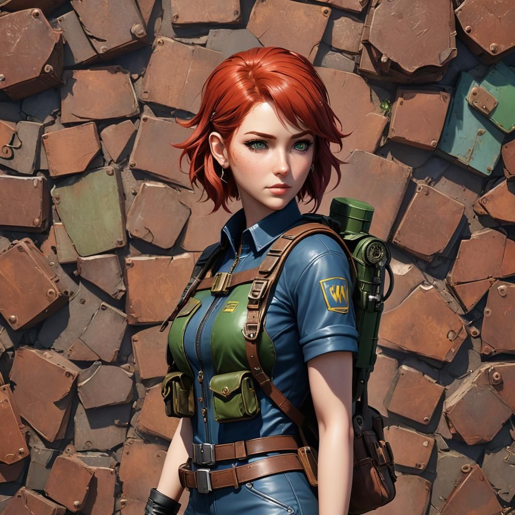 Fallout Vault Girl Steampunk Anime Art