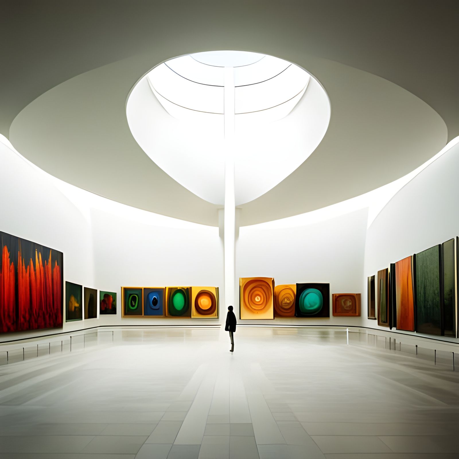 Dramatic Modern Art Museum with Avant-Garde Sculptures