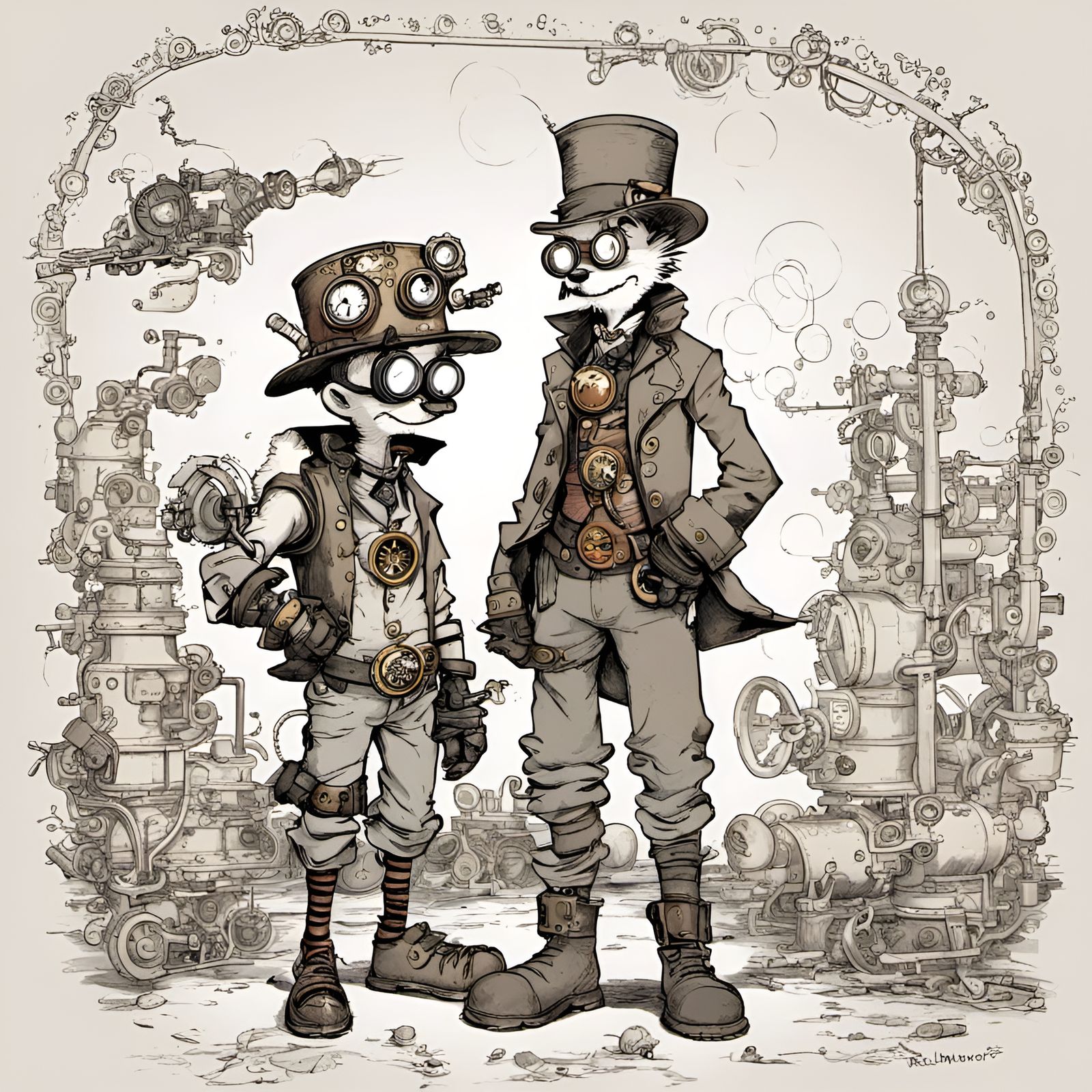 Steampunk Calvin and Hobbes: Mechanical Childhood