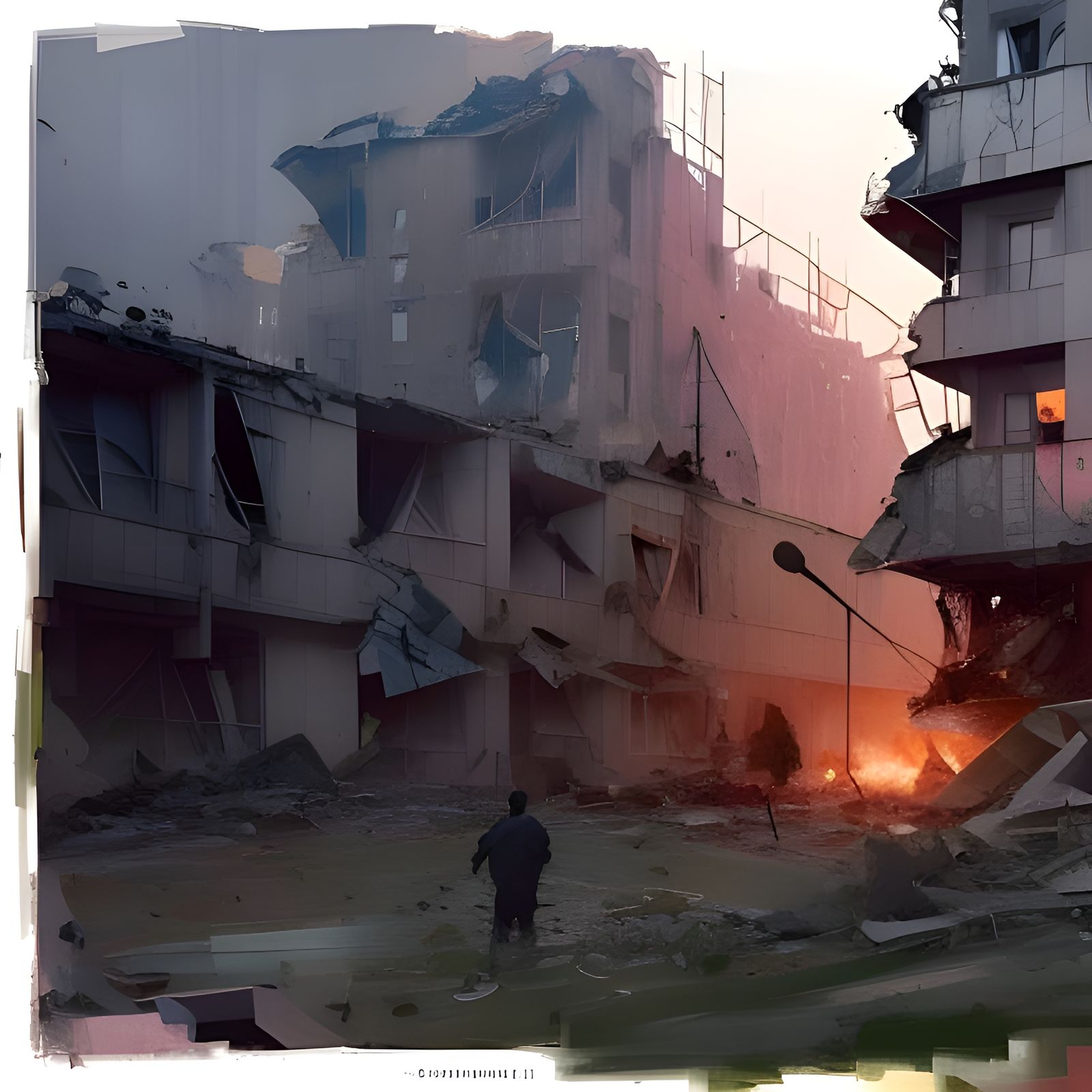 Kherson Apartment Building Destroyed: Fantasy Art