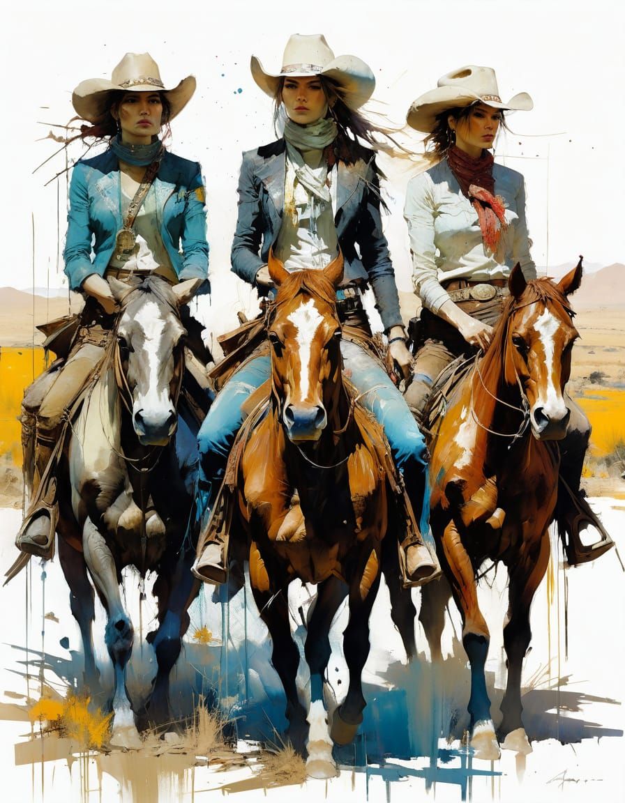 Cowgirls in the Wild West, Abstract Art