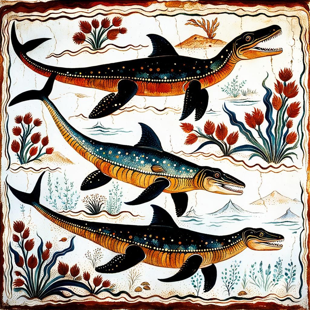 Ichthyosaurs in Minoan Fresco Art
