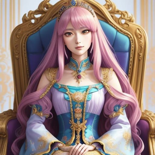 Elegant Anime Princess with Regal Aura