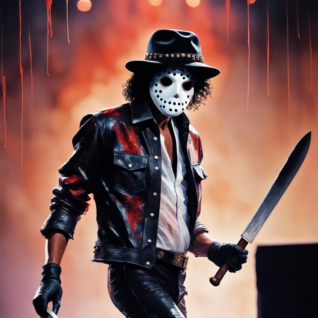 Michael Jackson as Jason Voorhees Moonwalking On Stage
