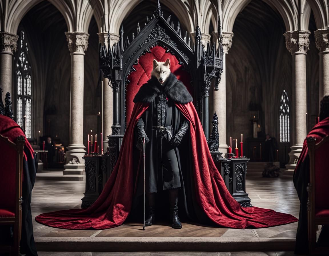 Sinister Vampire King at a Gothic Feast