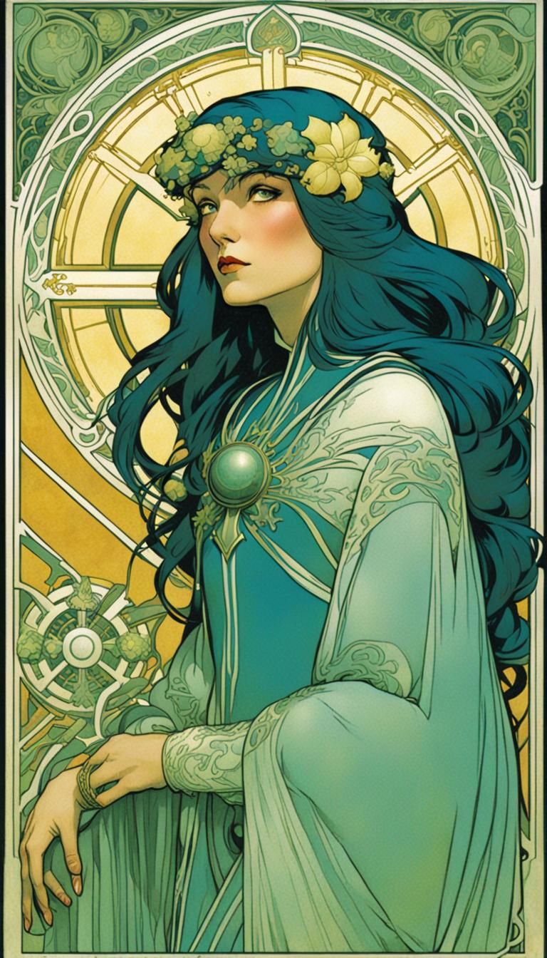 Polaris of the X-Men in Art Nouveau Style