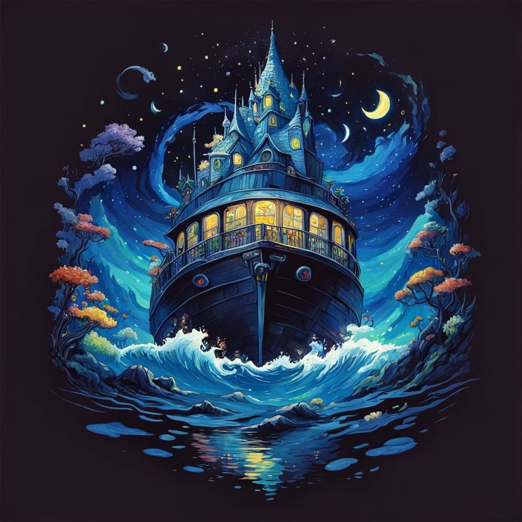 Whimsical Sci-Fi Fantasy Landscape