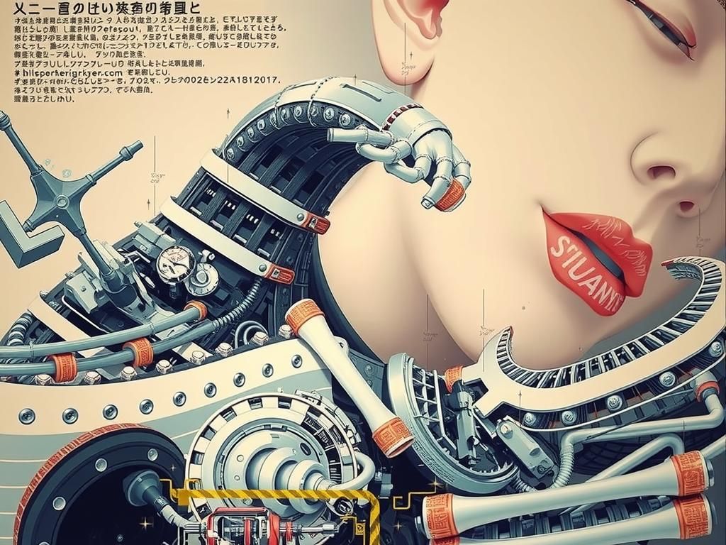 Glitch Art Sculpture in Painterly Comic Style