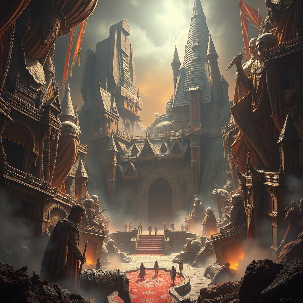 Epic Cinematic Digital Painting of Luxurious Textiles