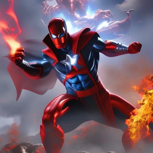 Superhero Team Battles Alien Monsters in Comic Book Cover