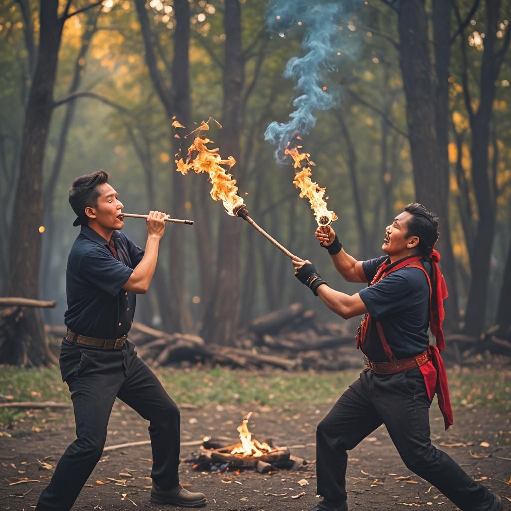 Dramatic Fire Eaters in Professional Photography