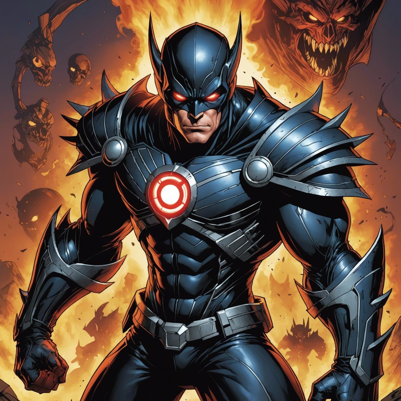 Intense Grimdark Comic Book Illustration