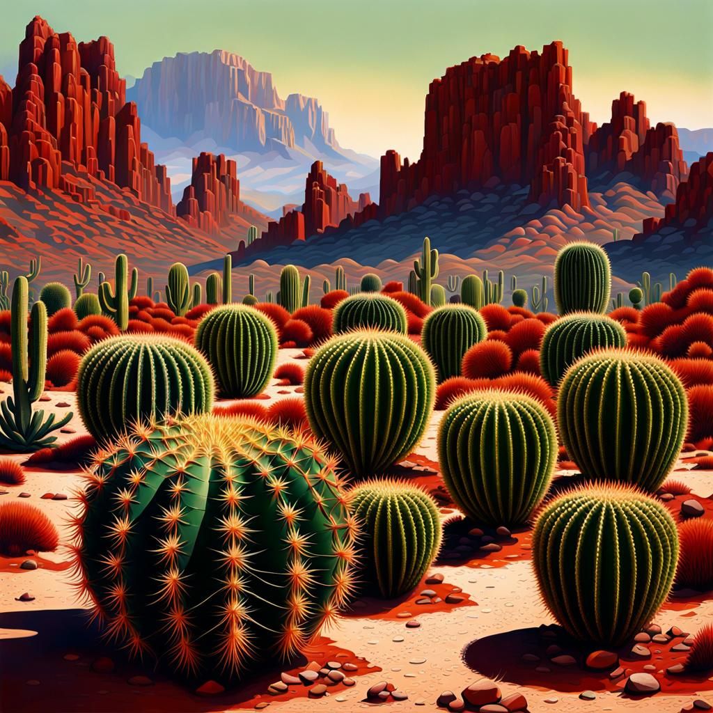 Post-Apocalyptic Desert Landscape Inspired by 1950s Art