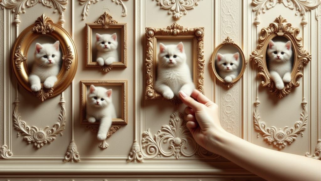 Baroque-Inspired Masterpiece with Adorable Kittens