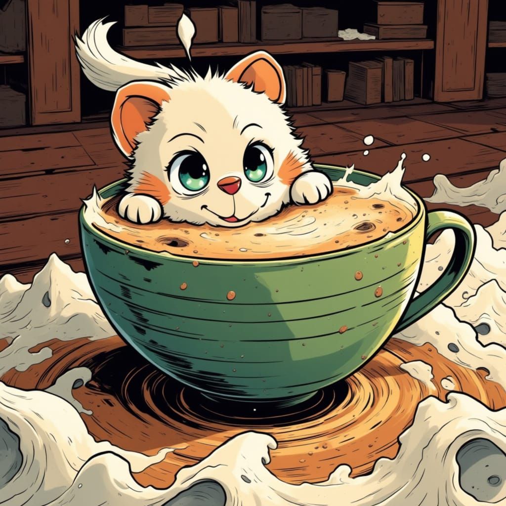 Lurking in the Latte Foam <lora:Death Before Decaf:1.0>