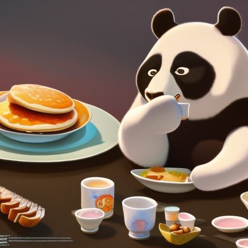 Panda Eating Pancakes?