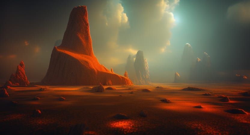 Dystopian Crystal Towers in Epic Cinematic Environment