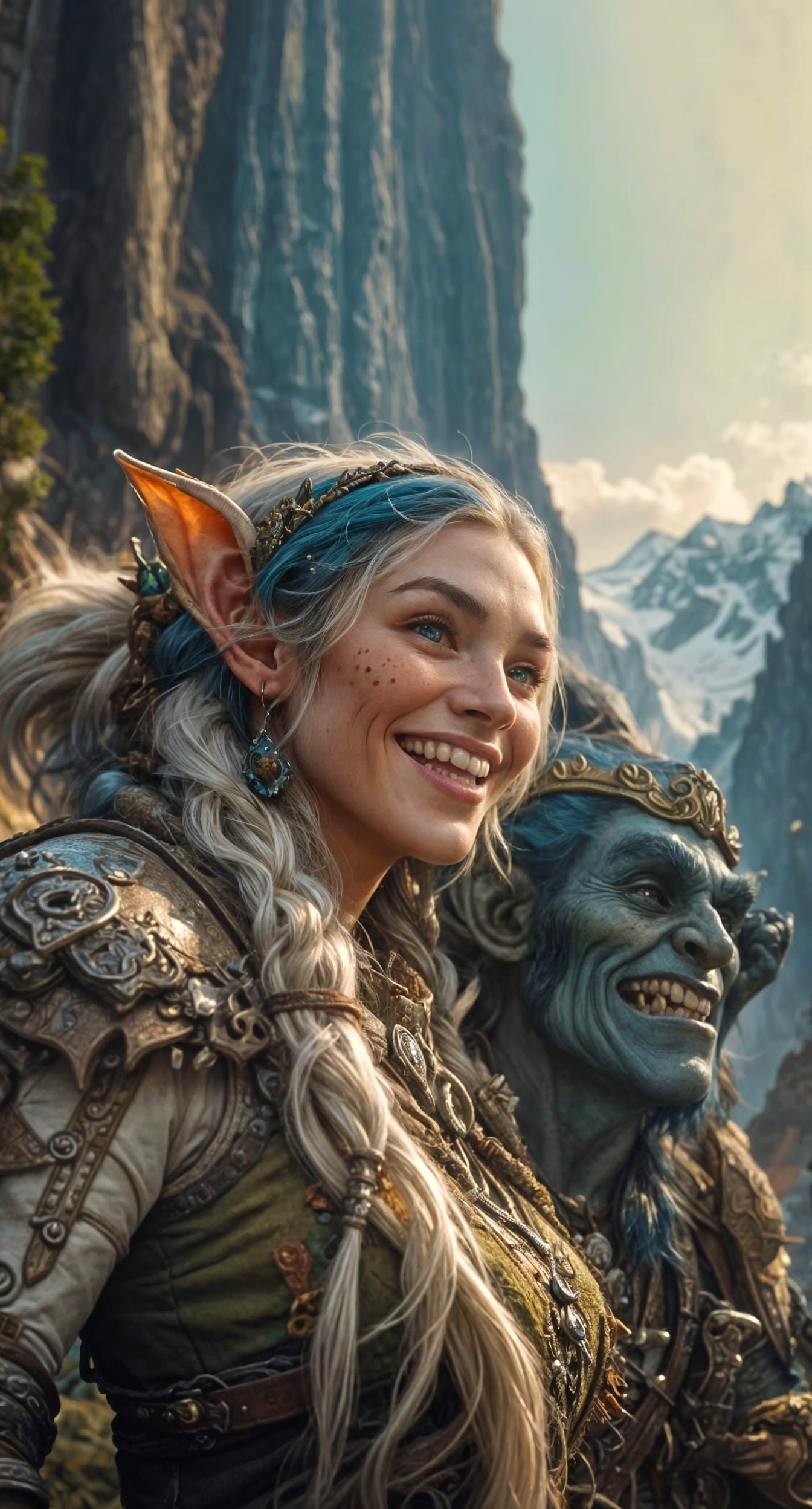 Elf and Troll: A Humorous Friendship Portrait