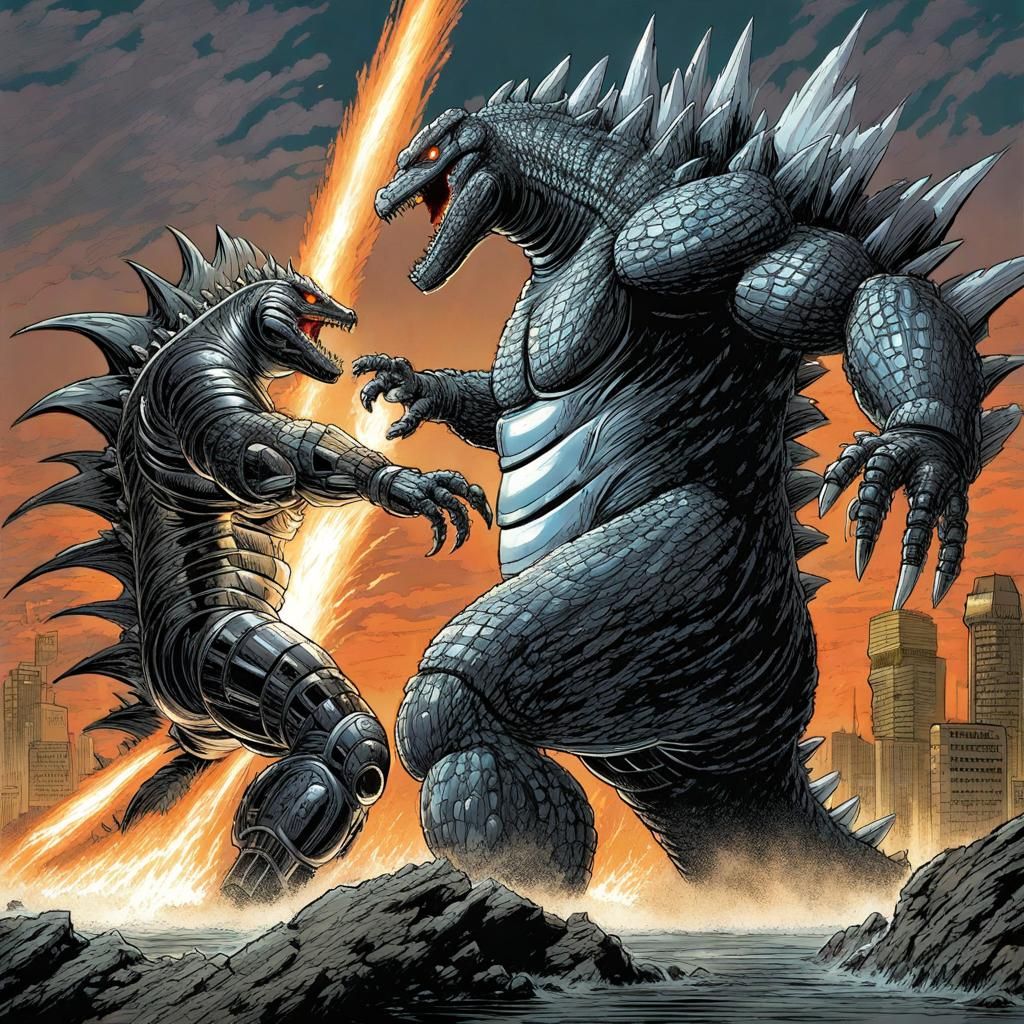 Godzilla vs Mechagodzilla: Comic Book Art